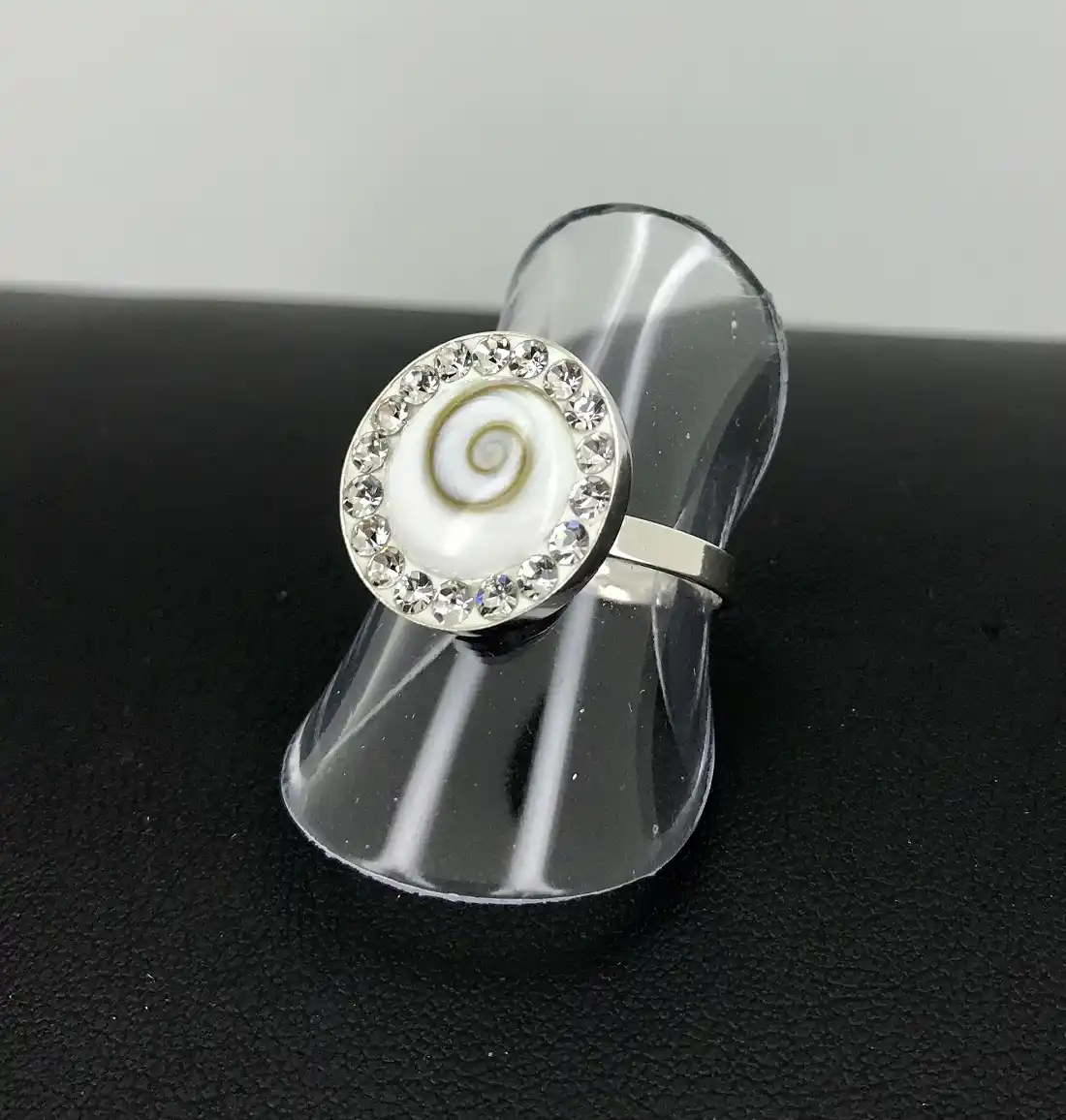 Bague Oeil de Sainte Lucie en Argent et Zirconiums - 15 mm 