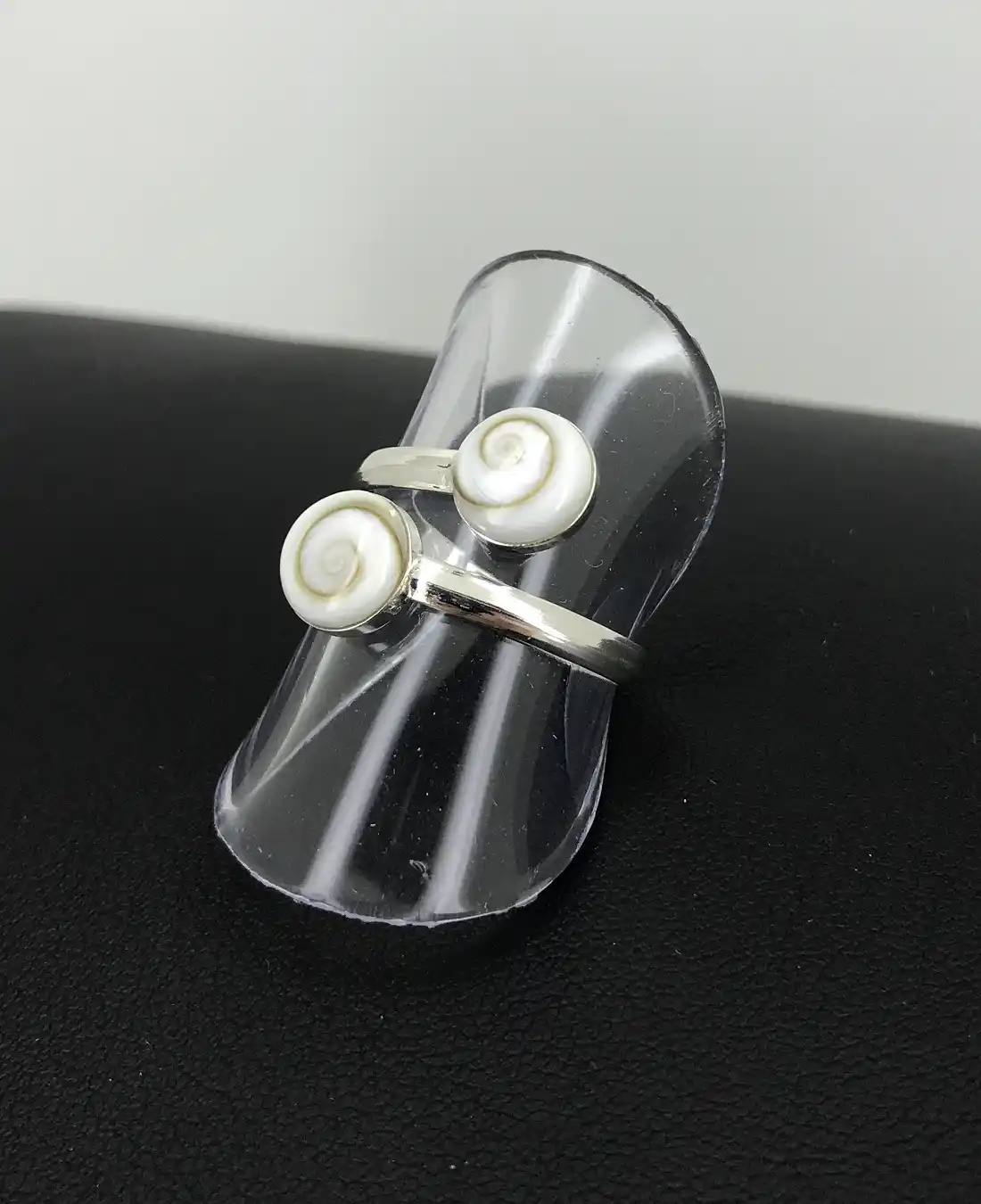 Bague Oeil de Sainte Lucie en Argent Double Ronds 