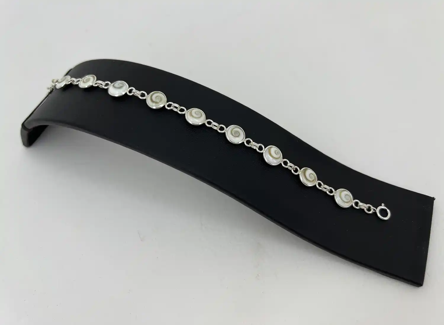 Bracelet Argent avec Oeil de Sainte Lucie - 11 Ronds 