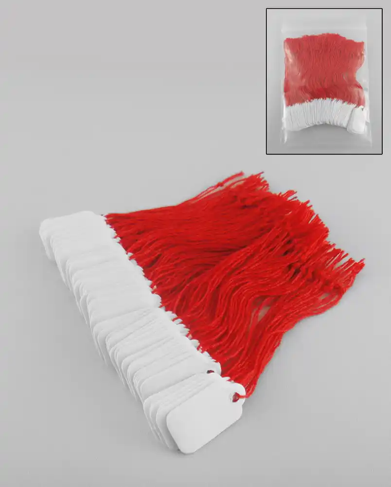1000 Etiquettes Bijoux en Papier et Ficelle Rouge - 3 Tailles 