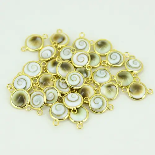 Lot de 5 Yeux de Sainte Lucie et Plaqué Or à monter 10 mm 