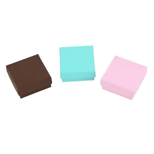 Lot de 12 Boîtes Cadeau Unies pour Bague - 5 x 5 x 2,5 cm - 3 Coloris Au Choix 