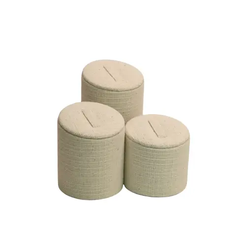 Lot de 3 Supports en Coton pour Bagues ou Bracelets 