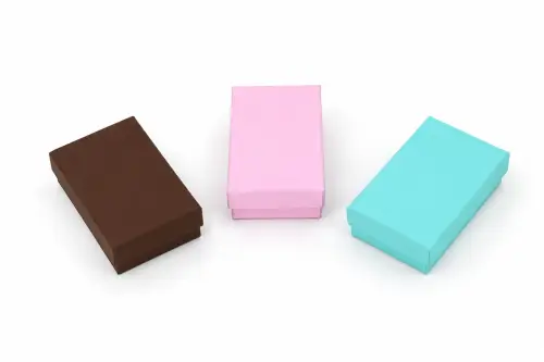 Lot de 12 Boîtes Bijoux Universelles Unies. 8 x 5 x 2.5 cm - 3 Coloris Au Choix 