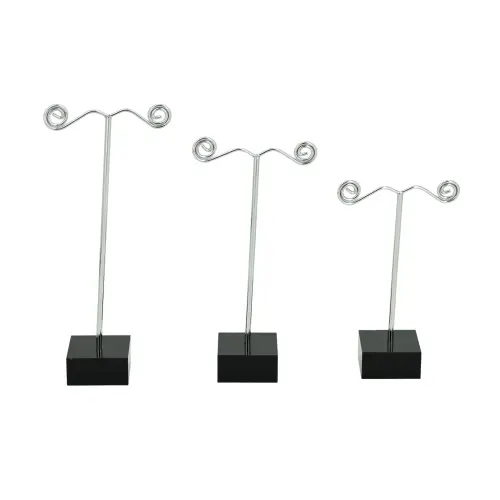 Set de 3 Arbres Boucles d'Oreilles Métal et Acrylique - 3 Tailles 