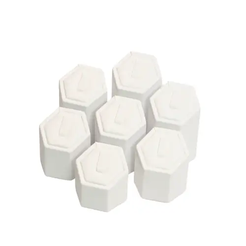 Ensemble de 7 Supports Similicuir de Présentation Bagues - 2 Coloris Au Choix 