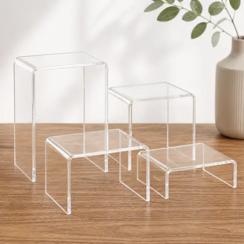 Set de 4 Socles Volumes en Acrylique pour Vitrines 