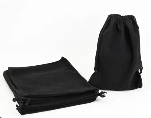 50 Bourses en Feutrine Noire Rectangulaires - 15  x 19,5 cm 