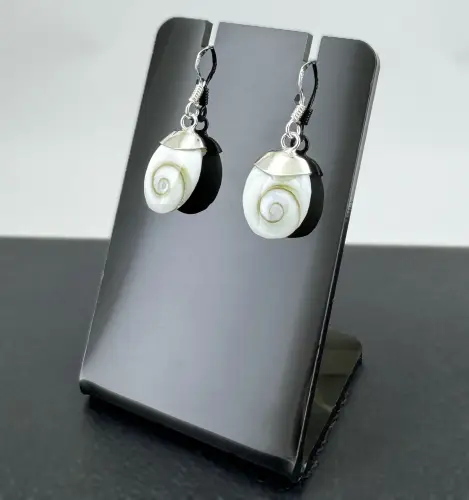 Boucles d'Oreilles Argent Oeil de Sainte Lucie - 14 mm 
