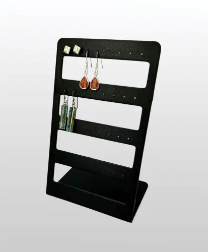 Lot de 50 Plateaux Noirs Présentation Boucles d'Oreilles 16 x 10 cm 