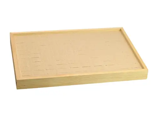 Plateau Présentation en Bois pour Bagues Système Encoches - 35 x 24 cm 