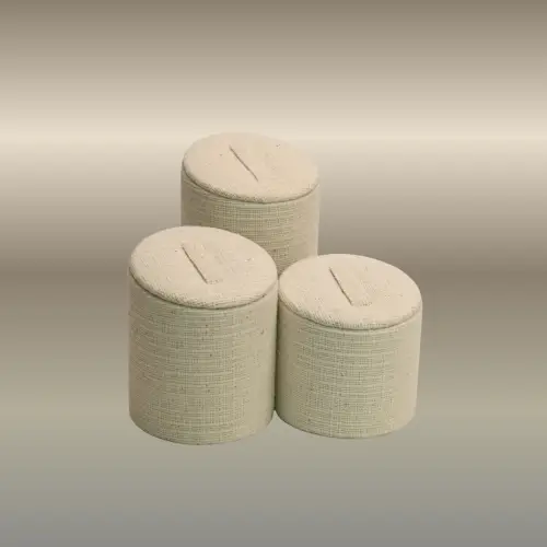 Lot de 3 Supports en Coton pour Bagues ou Bracelets 