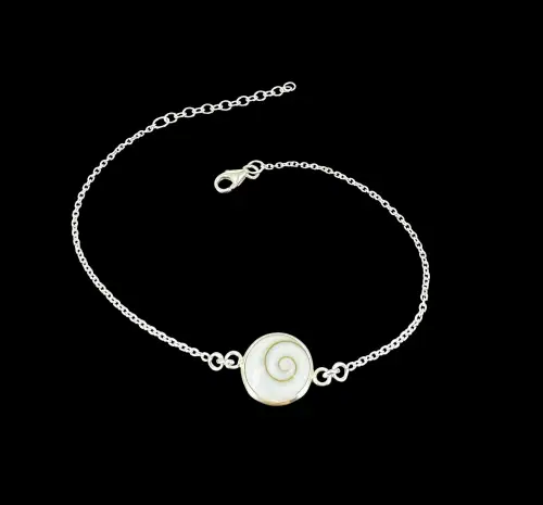 Bracelet Oeil de Sainte Lucie et Argent 925 - Simple Rond 10 mm 