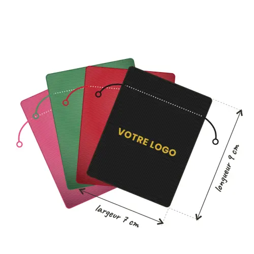 500 Pochettes Velours avec Logo Monochrome : 7 x 9 cm - Tous Coloris Disponible 