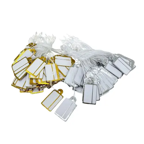 100 Etiquettes Prix / Références - 15 x 22 mm - Argent ou Or 