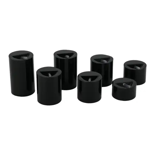 Lot de 7 Plots Présentation Bagues Acrylique Cylindriques - 2 Coloris Au Choix 