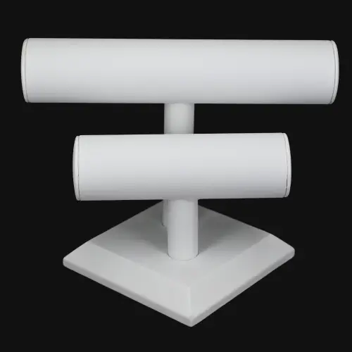 Présentoir Bracelets Double Niveaux en Similicuir 