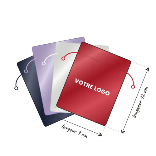 500 Pochettes en Satin 9 x 12 cm avec Logo Monochrome - Tous Coloris Disponible 