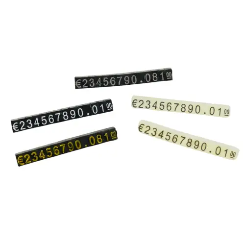 Chiffres prix pour vitrines - modulables - 140 cubes - 5 mm - 5 Coloris Au Choix 
