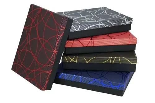 6 Boîtes Cadeau Parures Papier Liseré - 12 x 16 cm  - 5 Coloris au Choix 