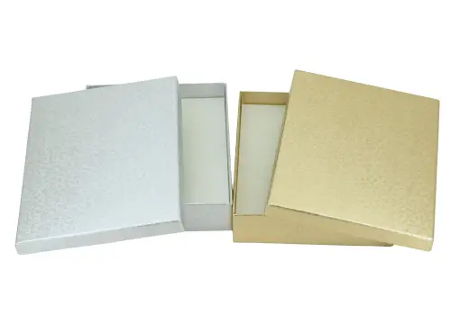 Lot de 6 Boîtes Cadeau pour Parure 12 x 16 cm - Or ou Argent 