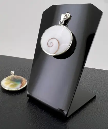Pendentif Rond Oeil de Sainte Lucie et Argent 