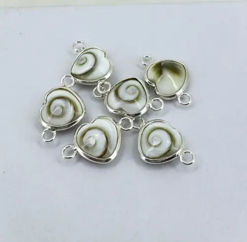 Lot de 5 Yeux de Sainte Lucie et Argent 925 Coeurs à monter. 8 mm 