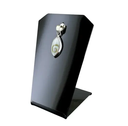 Pendentif Oeil de Sainte Lucie en Argent Navette - 21 mm. 