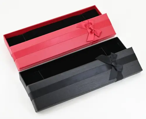 Lot de 6 Boîtes Cadeau Bracelet Montre avec Ruban et Noeud - 20 x 4,5 cm 
