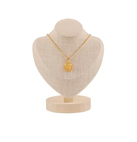 Buste Présentation Colliers en Coton et bois - 18 cm 