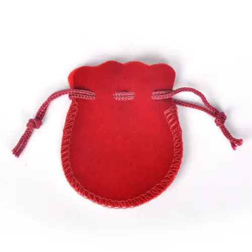 Aumônière en Velours 7 x 6 cm avec logo monochrome. 