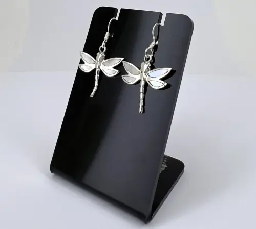 Boucles Libellules avec Ailes Nacres 