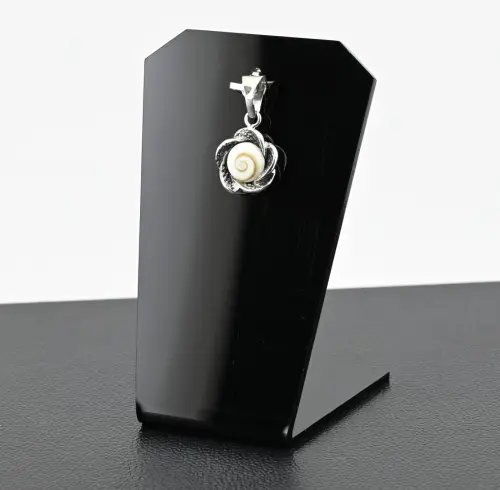 Pendentif Oeil de Sainte Lucie Forme Fleur en Argent 