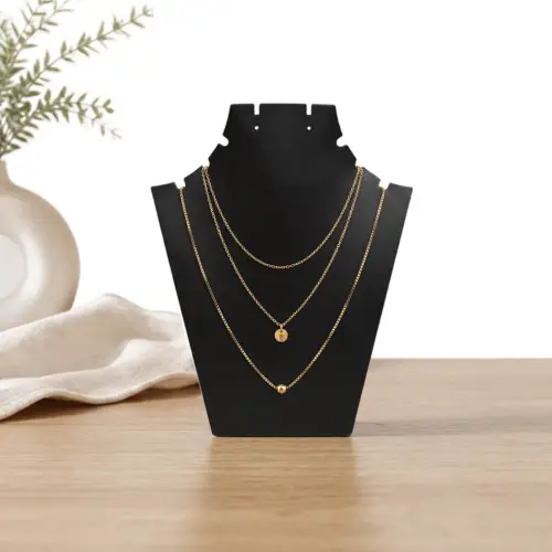 Buste pour Présentation Colliers en Synthétique - 21 cm - 2 Coloris Au Choix 