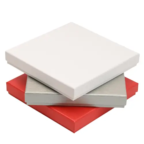 Lot de 6 Boîtes Cadeau pour Parure - 16 x 16 x 2,5 cm - 4 Coloris Au Choix 