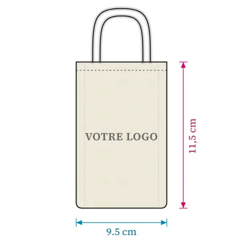 500 Totes Bags à Anses en Coton Ecru avec votre Logo - 9,5 x 11,5 cm. 