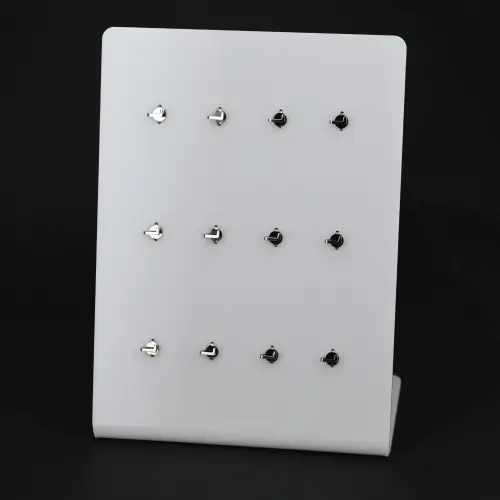 Présentoir pour 12 Pendentifs Acrylique 12 x 16 cm - 3 Coloris au choix 
