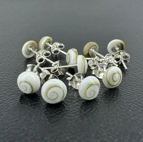 Lot de 5 Paires Boucles d'Oreilles Oeil de Sainte Lucie. 6 mm - Rondes 