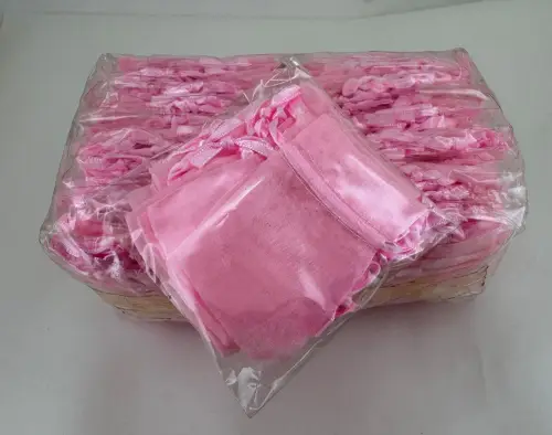 Lot de 120 pochettes en Organza Rose de taille 7 x 5  cm 