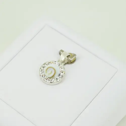 Petit Pendentif Oeil de Sainte Lucie ou Shiva et Zirconium - 10 mm 