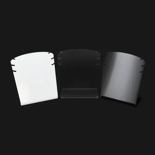 Présentoir acrylique pour 3 colliers chaînettes. 9 cm - 3 Coloris Au Choix 
