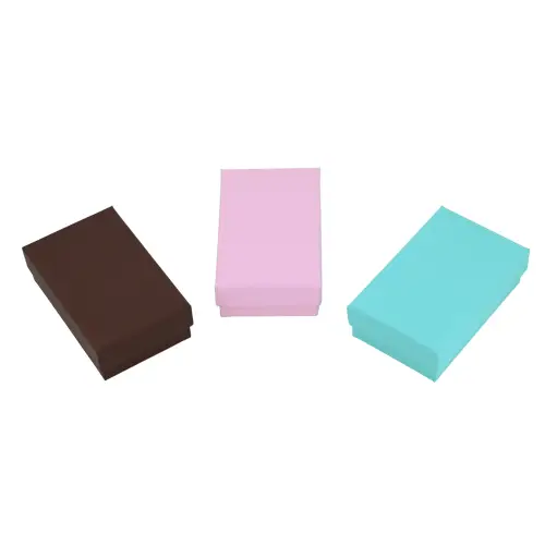 Lot de 12 Boîtes Bijoux Universelles Unies. 8 x 5 x 2.5 cm - 3 Coloris Au Choix 