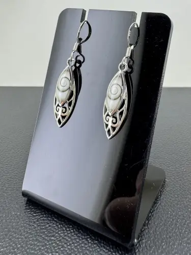 Boucles d'Oreilles Oeil de Sainte Lucie en Argent 925 Millièmes 