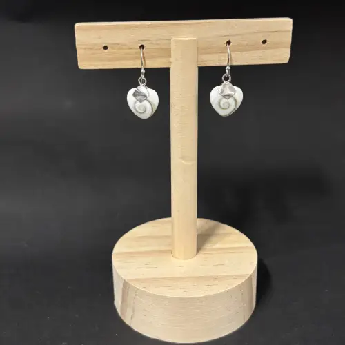 Boucles d'Oreilles Argent Oeil de Sainte Lucie Coeur - 12 mm 