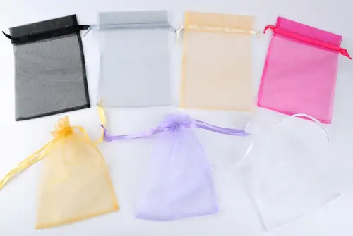 Lot de 50 Grands Sacs Cadeau en Organza 20 x 30 cm - 11 Coloris 