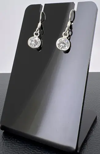 Boucles d'Oreilles Brillants Zirconium et Argent 92.5 