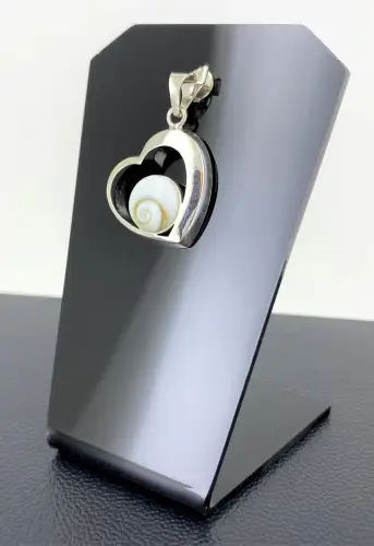 Pendentif Coeur Ajouré Oeil de Sainte Lucie et Argent 925. 