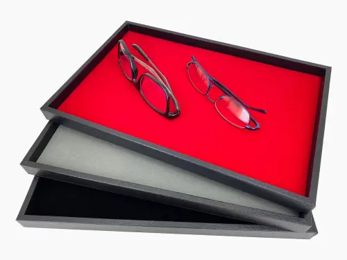 Plateau Présentation Bijoux, Lunettes Fond Plat 30 x 20 cm 