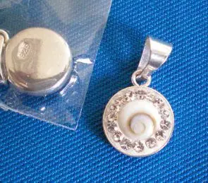 Pendentif Oeil de Sainte Lucie ou Shiva et Zirconium - 12 mm 