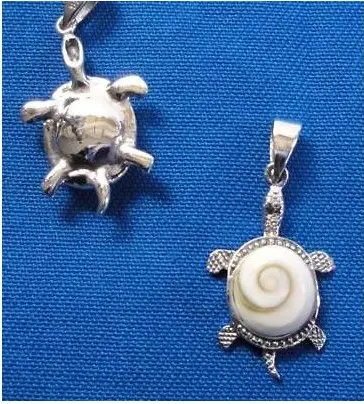 Pendentif Argent Oeil de Sainte Lucie - Tortue 